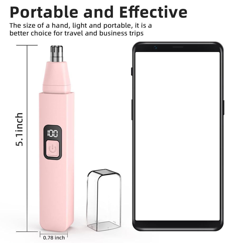 VOTEYO Nose Hair Trimmer Rechargeable Cordless Painless Ear Eyebrow Trimming Tool Dual Edge Blades Razor Easy Cleansing with LED Light for Man Woman