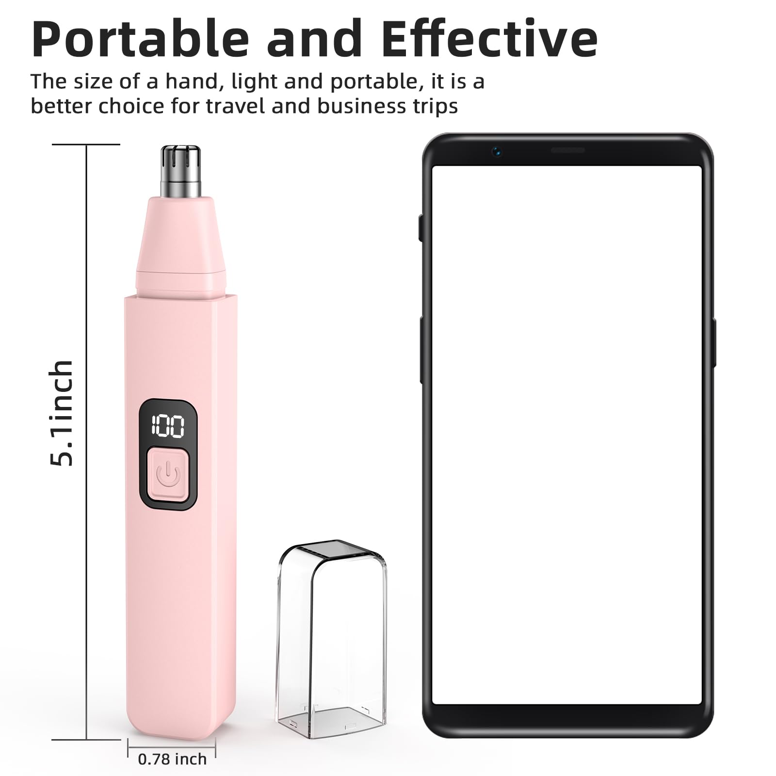 VOTEYO Nose Hair Trimmer Rechargeable Cordless Painless Ear Eyebrow Trimming Tool Dual Edge Blades Razor Easy Cleansing with LED Light for Man Woman