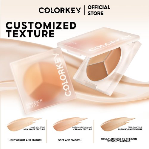 COLORKEY Concealer Palette - Long-Lasting, Blendable Formula for Dark Circles & Imperfections | 3 Colors