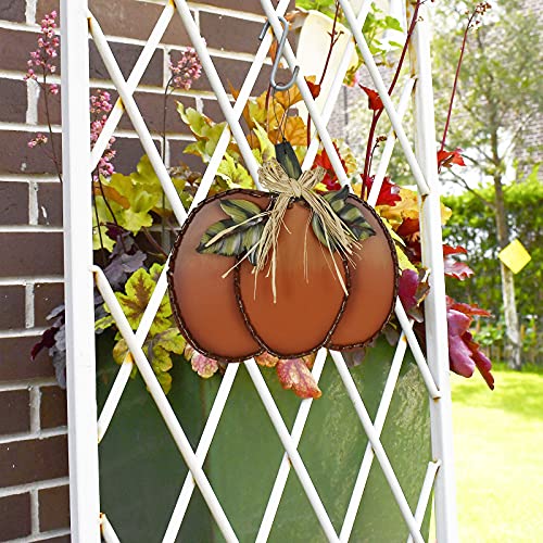 Autumn Pumpkin Wooden Sign for Front Door - Rustic Fall Decor, 11x12.5in