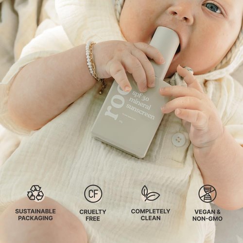 Roe Wellness- Baby Sunscreen Mineral & Reef Safe, Zinc Oxide, Non-Toxic Ingredients SPF 30 | Great For Toddlers, Kids, Newborns & Babies | Non-Greasy, Paraben-Free