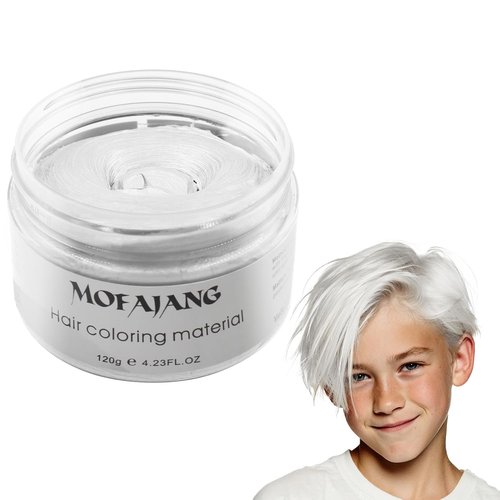 Skiennix White Hair Color Wax Pomade - 4.23 oz Natural Hair Styling Clay for Cosplay & Parties