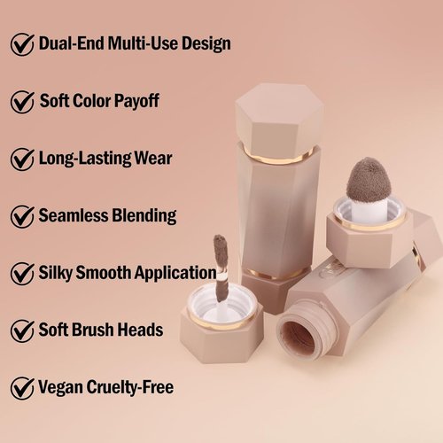 Skiennix Dual-Ended Sculpt Liquid Contour Stick - Long-Lasting Buildable Cream Bronzer, 03 Taupe
