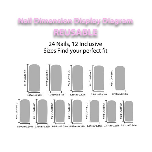 Press on Nails Long Square Summer Fake Nails Pink Full Cover False Nails with Cute 5D Heart Bear Charm Designs Glossy Glue on Acrylic Nails for Women Girls 24 Pcs