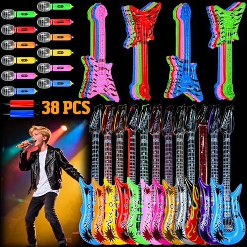 Inflatable Rock Star Guitar Set - Party Props for Events & Celebrations
