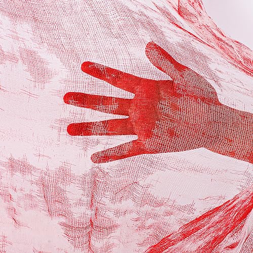 Halloween Red Bloody Creepy Cloth 500 x 87 Inch - Spooky Gauze for Haunted House Decorations - Variation of THIS listing