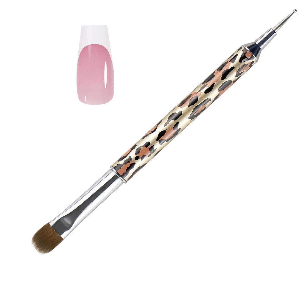 VONYA Kolinsky Acrylic French Tip Gel Nail Art Brush with Dotting Tool,For Professional Manicure Cuticle Clean up Nail Art Design. (Size16)
