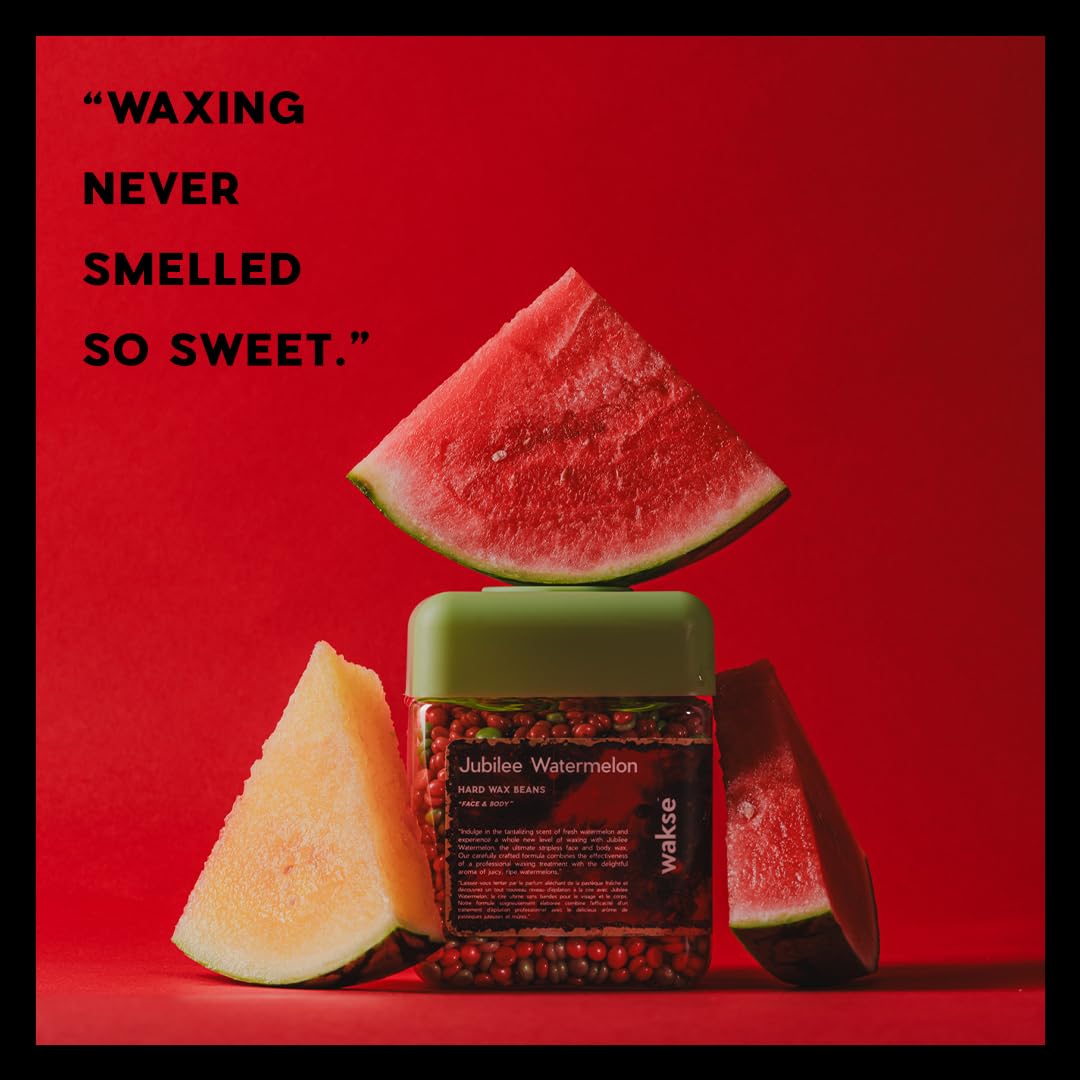 walse Watermelon Jubilee Hard Wax Beans, For Face and Body Hair Removal, 12.8oz, Watermelon Scented