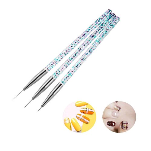 MUOBOFU Nail Art Brushes,Nail Brushes for Nail Art,Rhinestone Handle Professional Gradient Manicure Tools Pens Drawing Painting Diy Home Salon