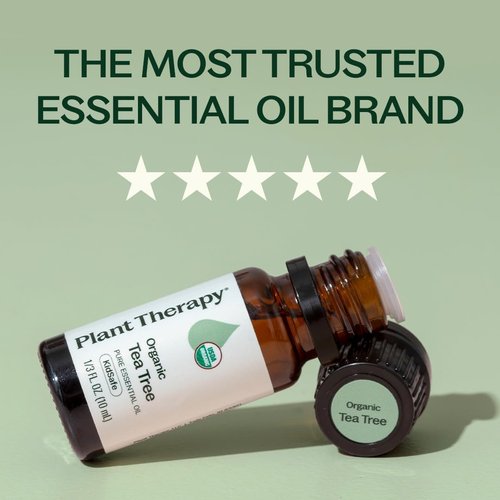 Plant Therapy Organic Tea Tree Oil - 100% Pure & USDA Certified Organic for Skin, Hair & Toenails | 10 mL