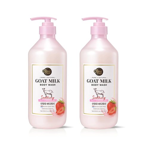 SHOWERMATE Premium Goat Milk Body Wash, 27 Fl Oz, Pack Of 2 (Strawberry)