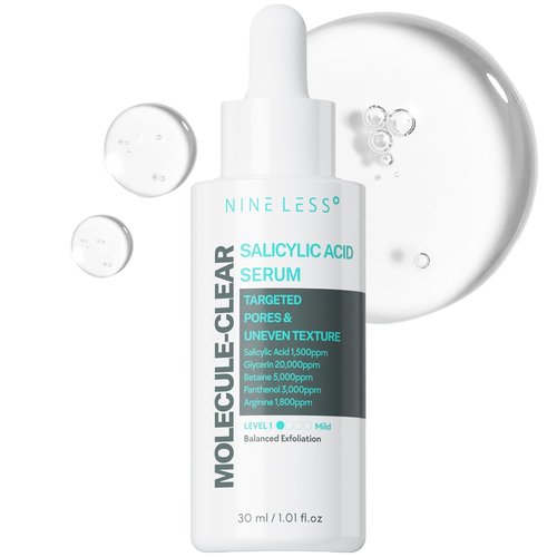 NINELESS Salicylic Acid Serum - Deep Pore Exfoliation for Oily Acne-Prone Skin | Hydrating & Soothing, 1.01 fl oz