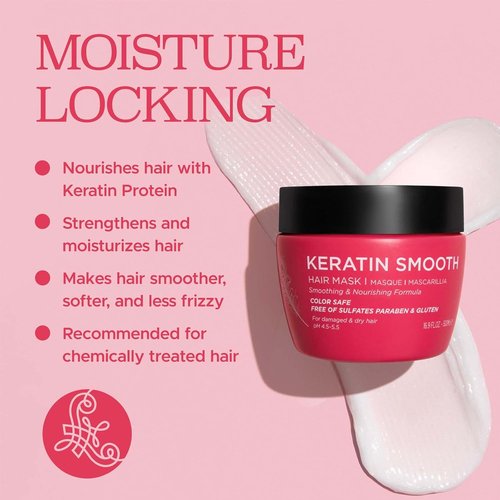 Luseta Keratin Smooth Hair Mask - Hydrating & Nourishing Treatment for Dry, Damaged Hair | 16.9 oz