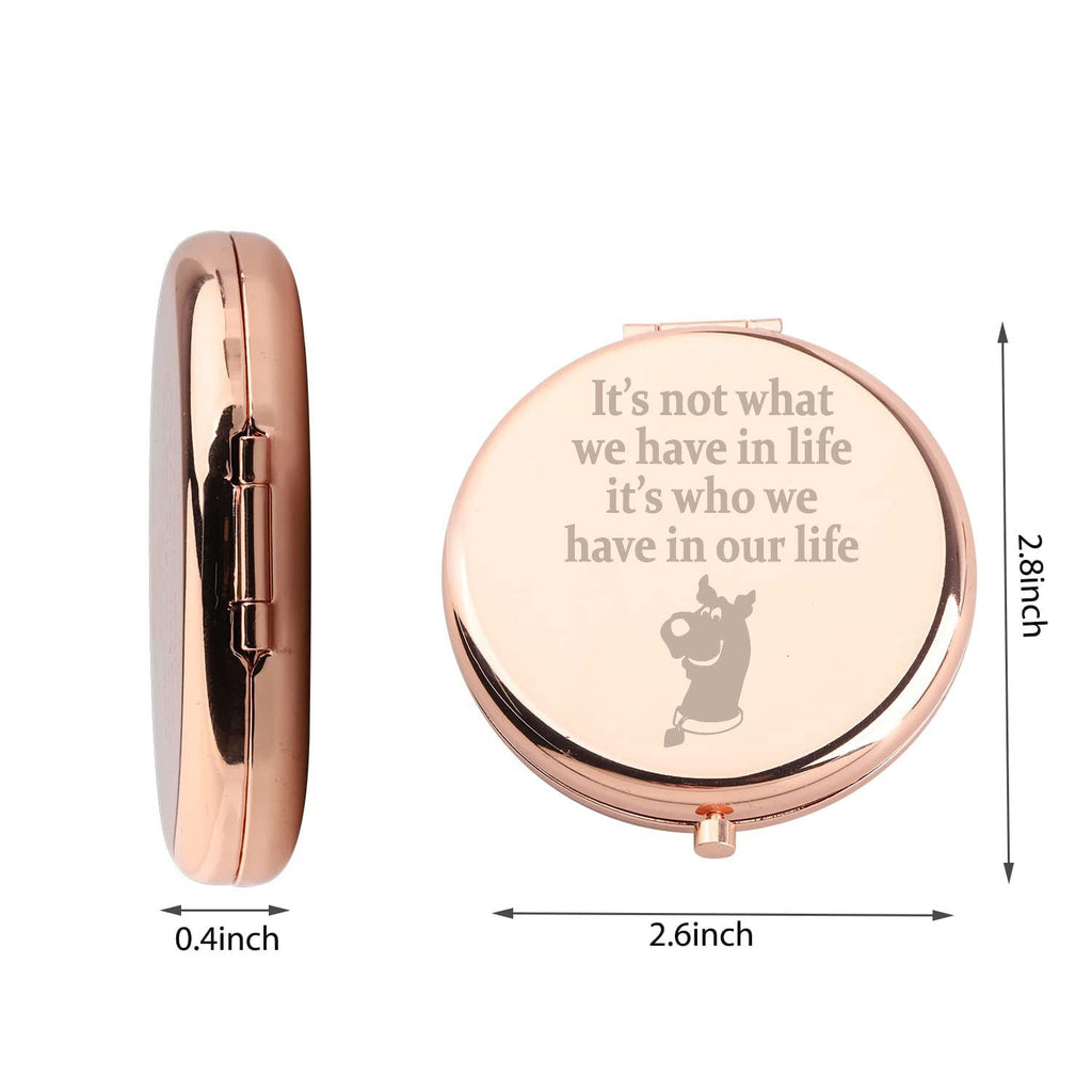 WUSUANED Funny Dog Makeup Mirror It’s Not What We Have in Life It’s Who We Have in Our Life Jewelry Cartoon Dog Lover Gift Dogs Mom Gift (artoon S Dog Mirror 2)