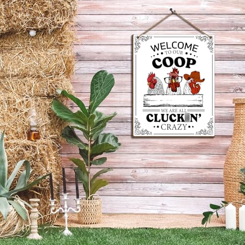 Funny Kitchen Signs - Rooster Decor Wall Plaque 8x10 Inches - Kitchen 4 Variation