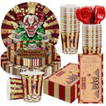 Halloween Evil Circus Disposable Tableware Set for Kids Party - Serves 24