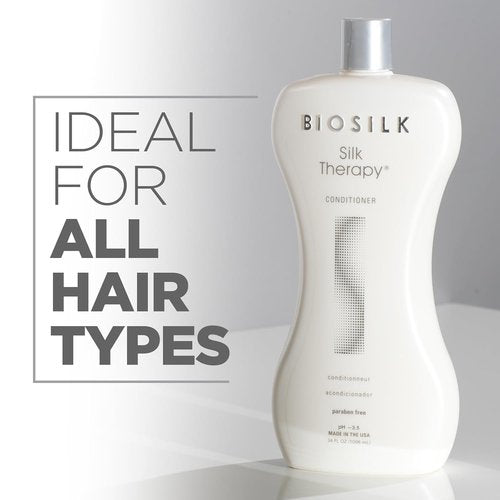 BioSilk Silk Therapy Conditioner - Moisturizing & Detangling Formula for Incredible Shine | 34 Oz