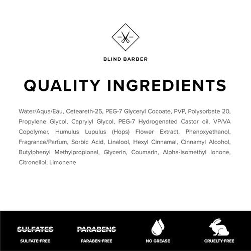 Blind Barber 101 Proof Classic Hair Pomade - Strong Hold & High Shine Finish | Water-Based, Paraben-Free (2.5 oz)