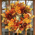 26-Inch Fall Wreath with Dahlia Pumpkin Berries - Golden Maple Variation