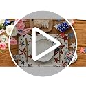 American Flag 4th of July Placemats Set of 4 - 12x18 Inch Rectangular Beige
