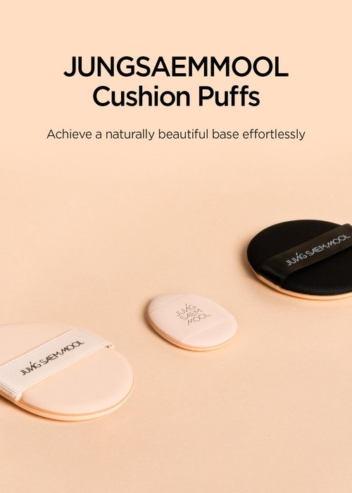 JUNG SAEM MOOL Cushion Puff | Natural Cover Puff for Smooth Fitting, Round Shape 2.1 Inch, Set (10p)