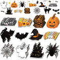 Halloween Tree Ornaments Set - Pumpkin Variant, Wooden Hanging Decorations for Party & DIY Crafts