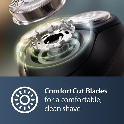 Philips Norelco Shaver 3900 Series - Wet & Dry Electric Shaver with Travel Pouch & Charging Stand - Storm Blue