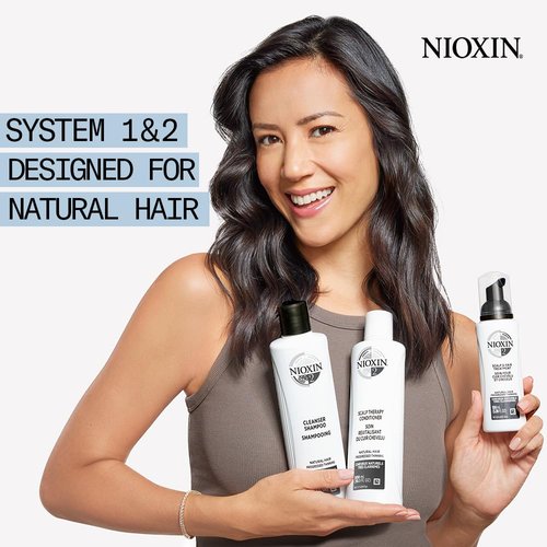 Nioxin Scalp + Hair Thickening System 1 Kit - Strengthen Natural Hair with Niacinamide & Biotin | Cleanse, Condition & Treat