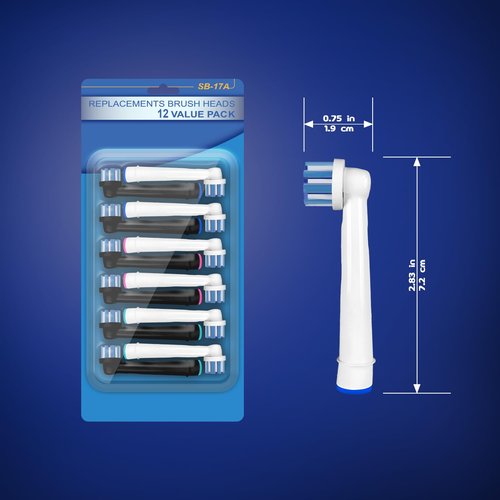 Replacement Toothbrush Heads Compatible with Oral B Braun, 12pcs Electric Toothbrush Replacement Heads Refills for Oral B Pro 1000, 9600, 500, 7000, 3000, 8000, Black and White for Home (1)