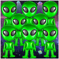 8 pcs Green Alien Balloons Inflatable - Space & Halloween Party Decor
