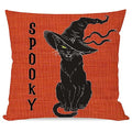 Halloween Black Cat Throw Pillow Cover 18x18 Spooky Farmhouse Decor