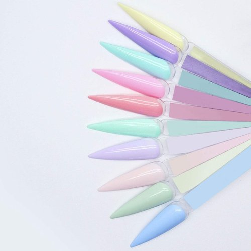 Kinjoek 8 Set Total 400 Pointed Tips Clear Nail Swatches Sticks Nail Art Supplies Practice Display Board for Nail Art Polish Display and Home DIY,transparent