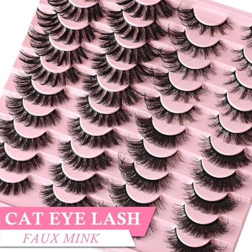False Eyelash Set AP-3 Wispy Cat Eye Style 4 Styles Reusable Faux Mink Fluffy Lash Pack