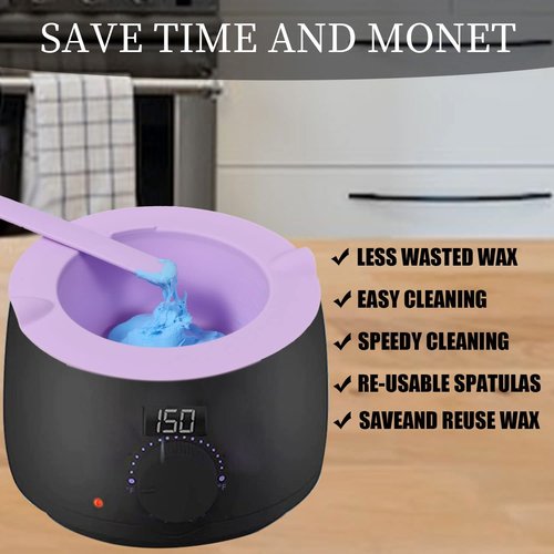 Electric Waxing Kit, Wax Warmer Silicone Liner for Tress Wellness Compatible with 16oz Waxing Kit Melting Wax Bowl for Tress Wellness Wax Warmer or for BLITZWAX Wax Warmer (Purple)
