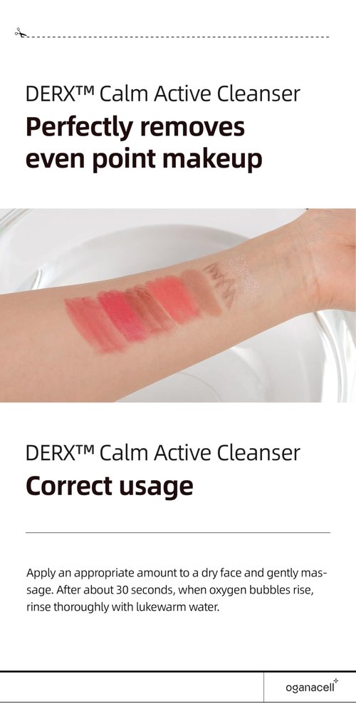 OGANA CELL DERX Facial Cleanser for Sensitive & Oily Skin – Calm Cleansing Foam with Plant Tannin, Redness Relief & Oil Control, Oxygen Bubble Technology, Korea Skincare (120ml/4.05 fl.oz.)