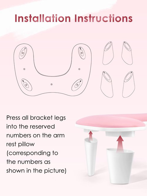 Arm Rest for Nails Tech - U-shaped Manicure Nail Hand Rest Pillow Cushion, Big Microfiber Leather Nail Arm Rest Stand for Acrylic Nail Art Tech (Pink)