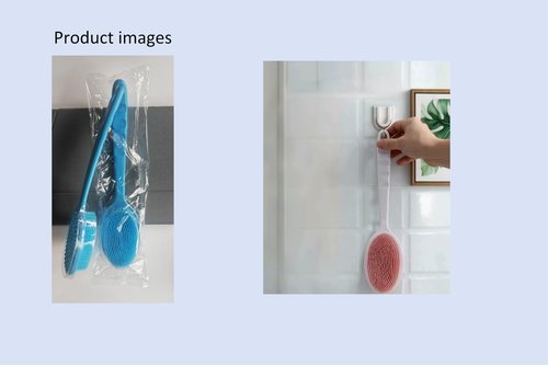 14.5inch Silicone Back Scrubber for Shower 2pcs（Blue）,Exfoliating Shower Brush,Double Sided for Exfoliating and Massage，Long Handle Back Scrubber for Men and Women(2 Brushes)