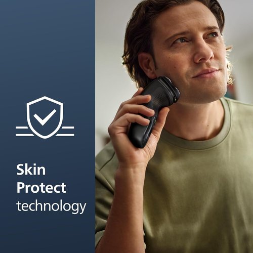 Philips Norelco Shaver 3900 Series - Wet & Dry Electric Shaver with Travel Pouch & Charging Stand - Storm Blue