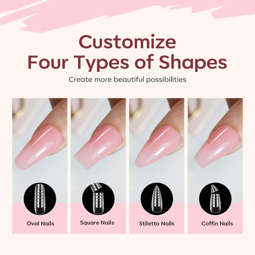 modelones Poly Gel Nail Kit 6 Colors with 8 W Nail Lamp Poly Extension Gel Clear Nude Pink Black Glitter Complete Starter Kit for Beginner DIY Salon Quality Manicures