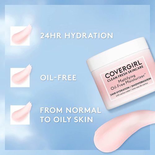 COVERGIRL Clean Fresh Skincare Mattifying Oil-Free Moisturizer - 2 Oz for Shine Control