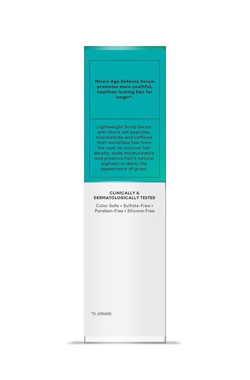 Nioxin Age Defense Anti-Aging Hair Serum - Leave-In Scalp Treatment with Peptides | 2.3 Fl Oz | 70mL
