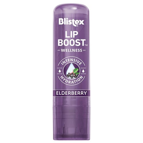 Blistex Lip Boost Wellness, Intensive Hydration from Coconut Oil & Beeswax, Elderberry Moisturizer (Pack of 2)