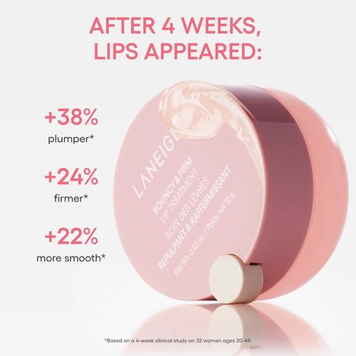 LANEIGE Bouncy & Firm Lip Treatment - Plumping Lip Care with Peony, Collagen, & 5D Hyaluronic Acid