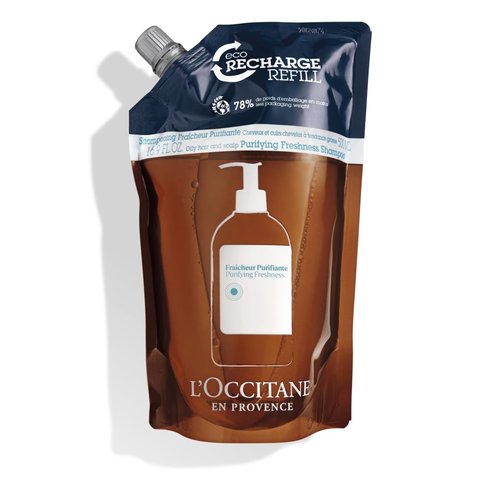 L'OCCITANE Purifying Freshness Shampoo - Reduces Excess Sebum for Normal to Oily Hair | Silicone-Free Refill Available