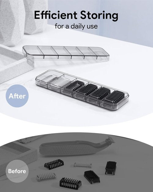 Obalde Guide Guards Set - 1/2/3/5mm Comb Attachments for Skin & Body - Hard Case Included | High Performance Storage