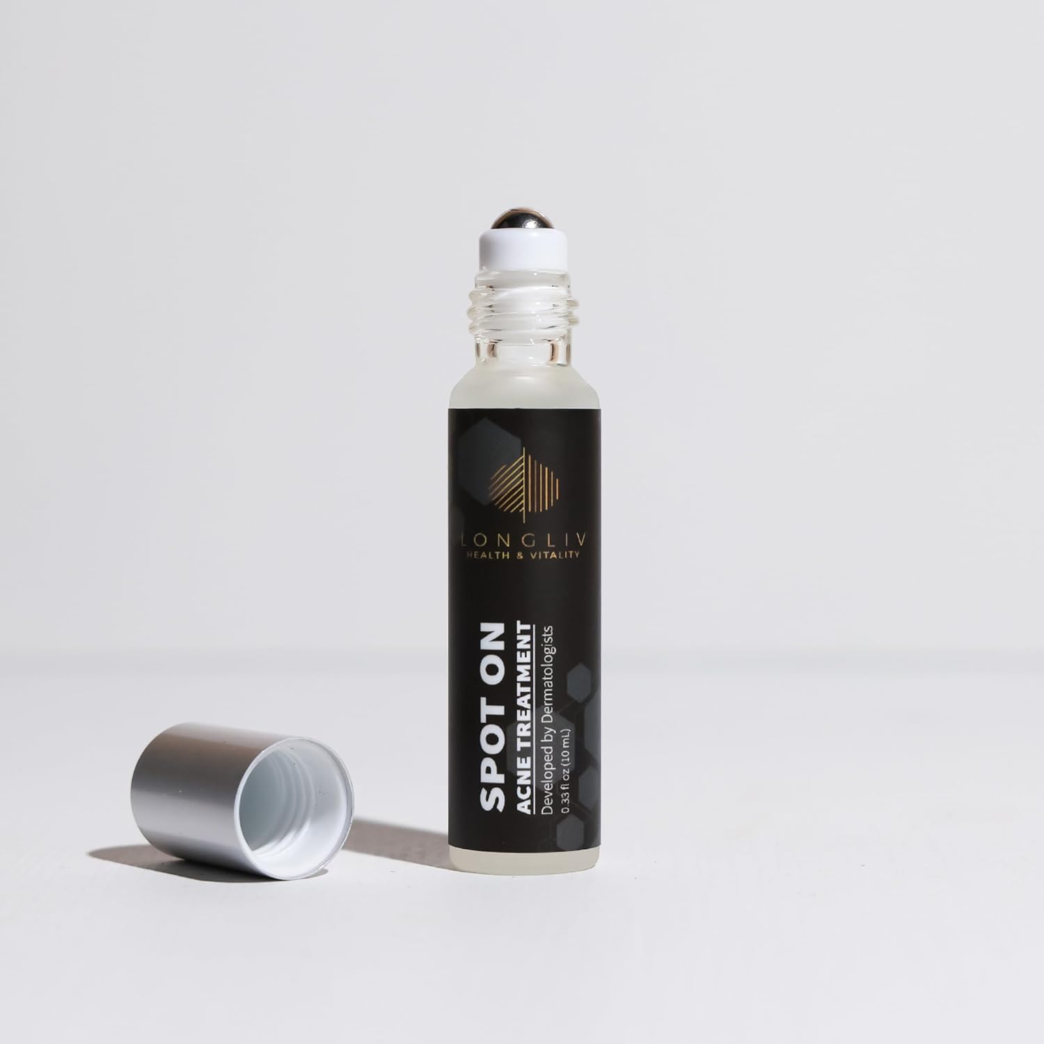 Spot On Acne Roller Ball Serum - Benzoyl Peroxide & Salicylic Acid Pimple Treatment - Mess-Free On-the-Go Solution