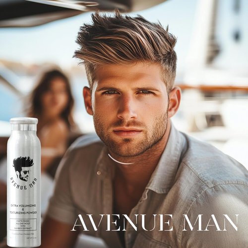 Avenue Man Extra Volumizing Hair Texture Powder - Matte Finish Styling Powder for Men | All-Day Hold, Bamboo Extract