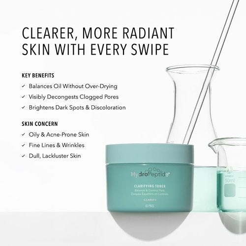 HydroPeptide Clarifying Toner Pads - Balance & Control with Peptides | 60 Pads