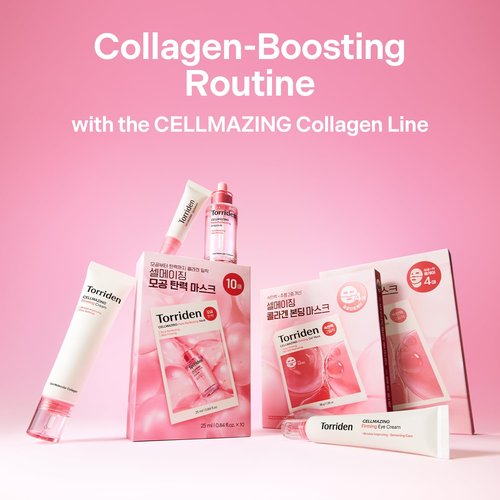 Torriden CELLMAZING Collagen Firming Gel Sheet Mask for Face & Neck (4 Pack) | Smoother, Firmer-Looking Skin with 5D Collagen Complex | Korean Skincare Mask