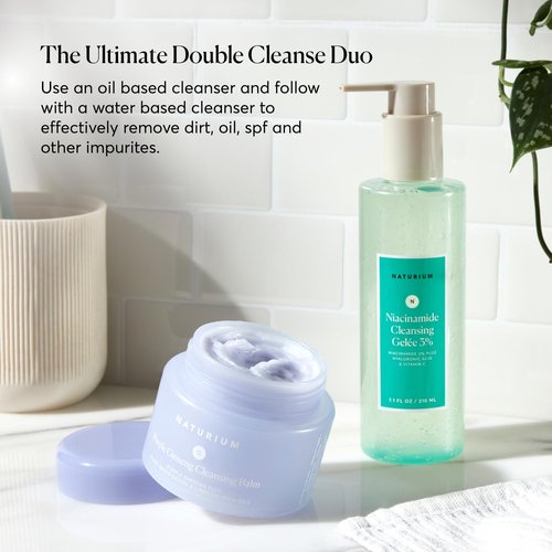Naturium Purple Ginseng Cleansing Balm - Smoothing Face Wash with Plant-Based Esters & Oils | 3.0 oz